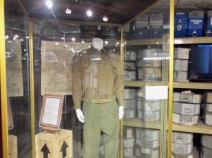 And so is Matt Damon's outfit from Monuments Men. But do you see all those film reel canisters behind them?